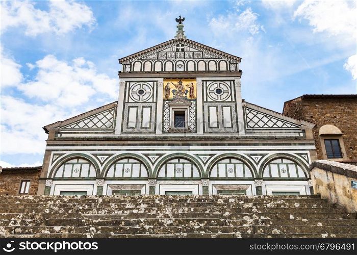travel to Italy - steps to Basilica San Miniato al Monte (St Minias on the Mountain) in Florence city