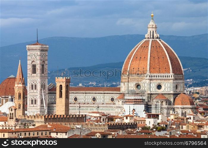 travel to Italy - view of Cathedral in Florence city from Piazzale Michelangelo