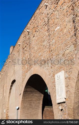 travel to Italy - Wall of Passetto di Borgo passage between Vatican city and Castle of St Angel in Rome