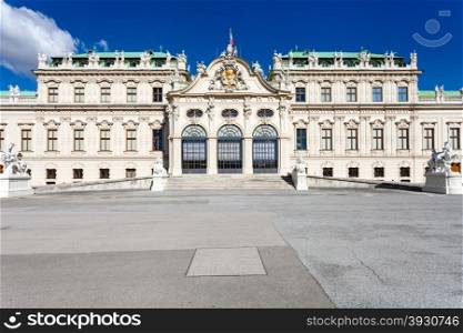 travel to Vienna city - facade of Upper Belvedere Palace, Vienna, Austria