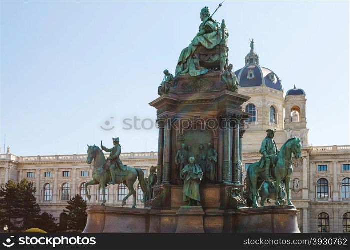 travel to Vienna city - Maria Theresa Monument and Kunsthistorisches Museum (Museum of Art History, Museum of Fine Arts) at Maria Theresien Platz, Vienna, Austria
