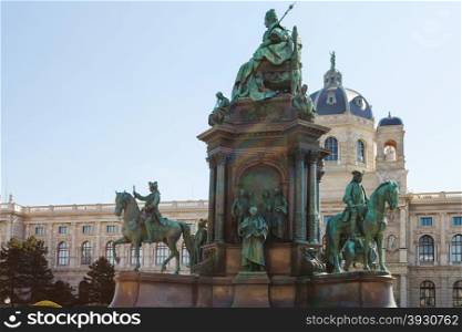 travel to Vienna city - Maria Theresa Monument and Kunsthistorisches Museum (Museum of Art History, Museum of Fine Arts) at Maria Theresien Platz, Vienna, Austria