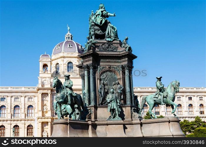 travel to Vienna city - Maria Theresa Statue and Naturhistorisches Museum (Museum of Natural History) at Maria Theresien Platz, Vienna, Austria
