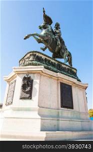 travel to Vienna city - Statue of Archduke Charles on Heldenplatz (Heroes Square) in Vienna, Austria