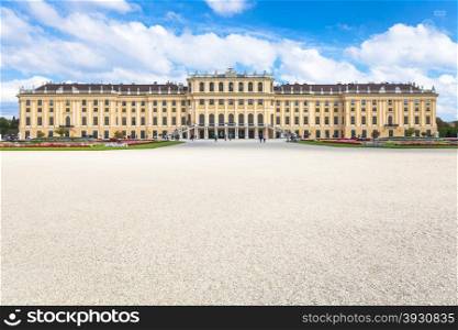 travel to Vienna city - view of Schloss Schonbrunn palace from garden, Vienna, Austria