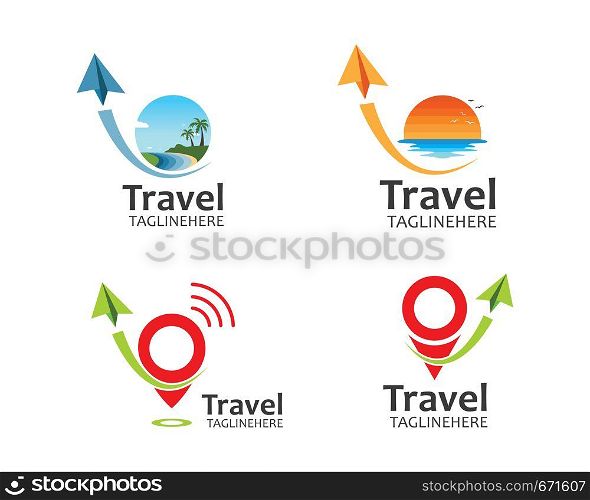 travel,travel agency logo icon illustration vector template