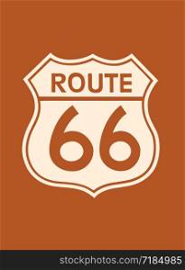 Travel USA sign of Route 66 label. American road icon.