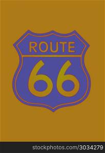 Travel USA sign of Route 66 label.. Travel USA sign of Route 66 label. American road icon.