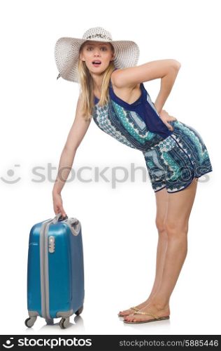 Travelling concept with person and luggage