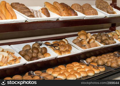 tray of assorted food for salad buffet