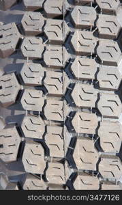 Tread tires black closeup