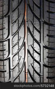 Tread tires black closeup