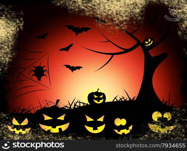 Tree Bats Meaning Trick Or Treat And Happy Halloween