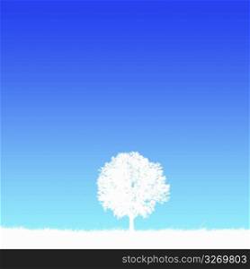 Tree design landscape in blue