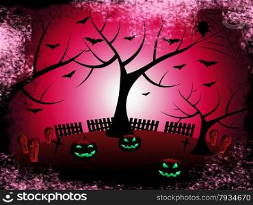 Tree Pumpkin Indicating Trick Or Treat And Halloween Icons
