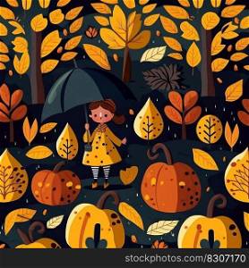 Trees and houses seamless pattern. Autumn, fall city landscape. Can be printed and used as wrapping paper, wallpaper, textile, fabric etc.. Trees and houses seamless pattern. Autumn, fall city landscape. Can be printed and used as wrapping paper, wallpaper.