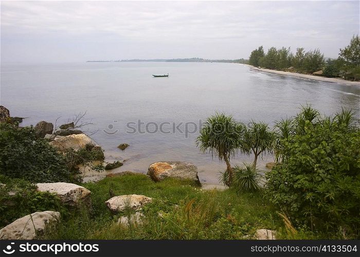 Trees and rocks at the seaside, Sihanoukville, Cambodia