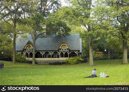 Trees in front of a building, Central Park, Manhattan, New York City, New York State, USA