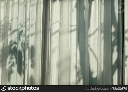 trees shadow on the grey curtain