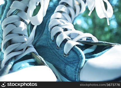 trekking boots close up