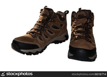 Trekking Shoes isolated on the white with clipping path