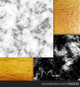 Trendy design template with marble and gold foil textures.