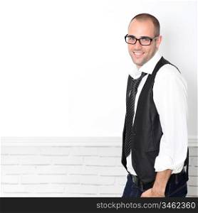 Trendy guy wearing black and white