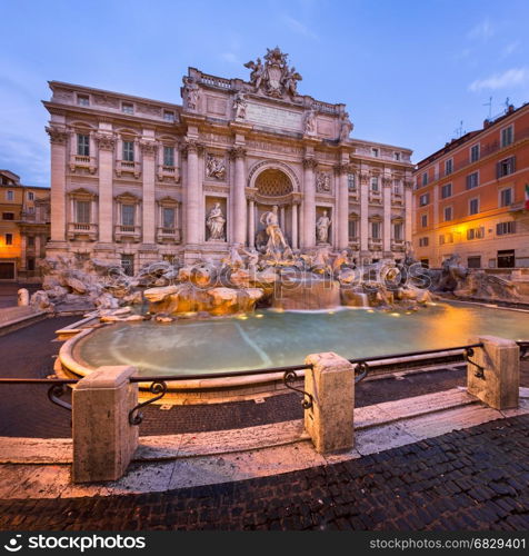 Trevi Fountain and Piazza di Trevi in the Morning, Rome, Italy