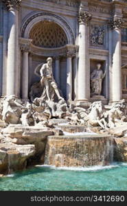 Trevi fountain during a sunny day, Rome, Italy