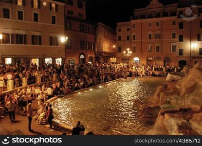 Trevi fountain, evening light, Rome