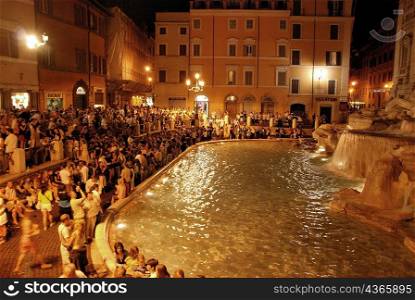 Trevi fountain, evening light, Rome
