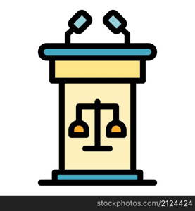 Trial stand icon. Outline trial stand vector icon color flat isolated. Trial stand icon color outline vector