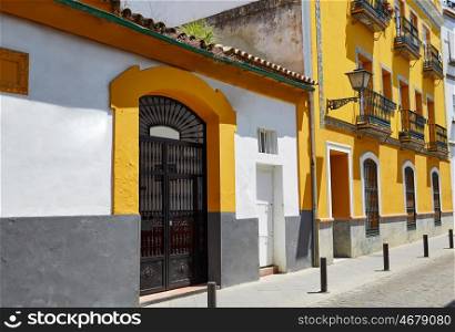 Triana barrio facades in Seville Andalusia Spain Sevilla