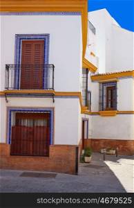 Triana barrio facades in Seville Andalusia Spain Sevilla