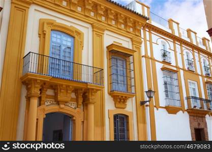 Triana barrio of Seville facades Andalusia Sevilla Spain