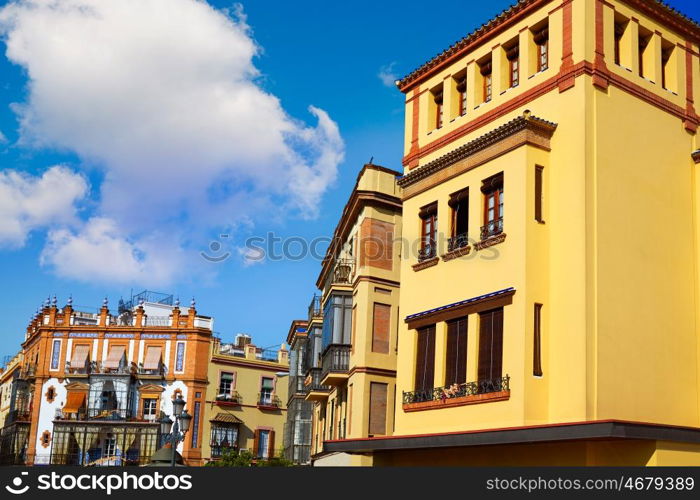 Triana barrio of Seville facades Andalusia Sevilla Spain