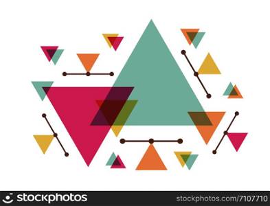 triangle geometric abstract background, tribal style, isolated on white background