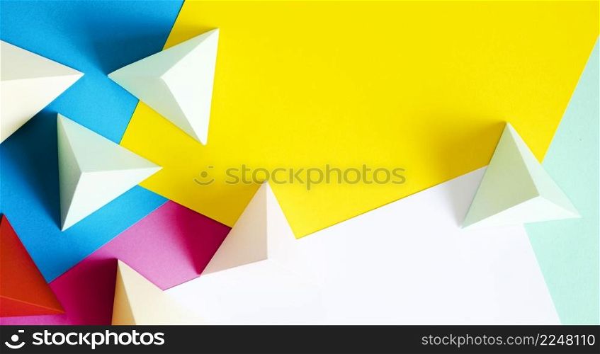 triangle paper shape with copy space