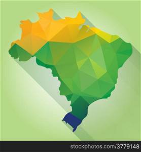 Triangle texture Brazil map, vector geometric concept