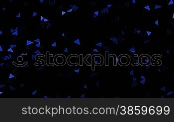 Triangles (splinters, crystals) sparkle and rotate against a dark background