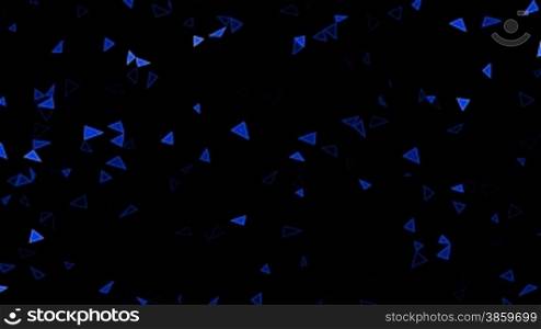 Triangles (splinters, crystals) sparkle and rotate against a dark background