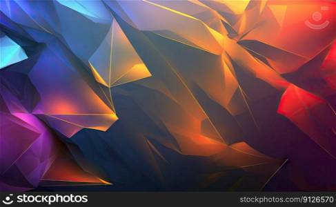 Triangular trendy abstract background. AI generated. Abstract modern low poly banner