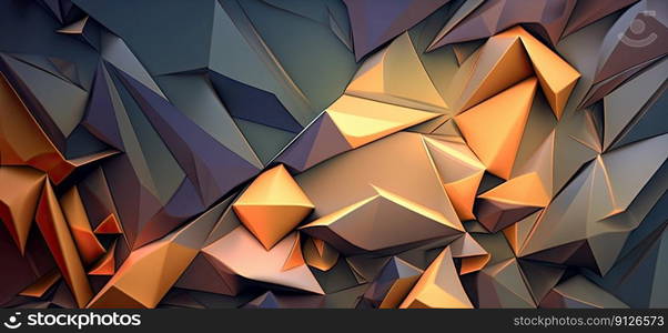 Triangular trendy abstract background. AI generated. Abstract modern low poly banner