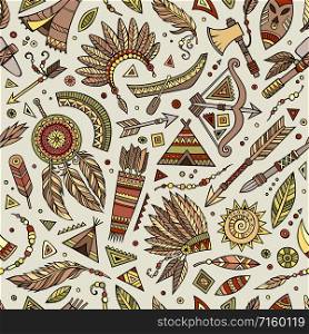 Tribal abstract native ethnic vector seamless pattern . Tribal native ethnic seamless pattern