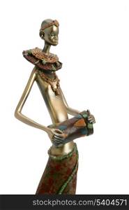 Tribal figurine holding drum