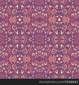 Tribal vintage abstract geometric ethnic seamless pattern ornamental. Indian mandala art textile design. Abstract geometric floral colorful seamless pattern ornamental.