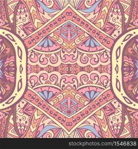 Tribal vintage abstract geometric ethnic seamless pattern ornamental. Indian striped textile design. Textile ikat. Tribal indian ethnic seamless design. Festive colorful mandala pattern