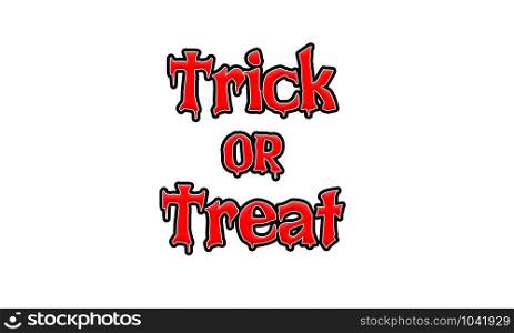 Trick or Treat Red-White-Black Stamp Text on white backgroud