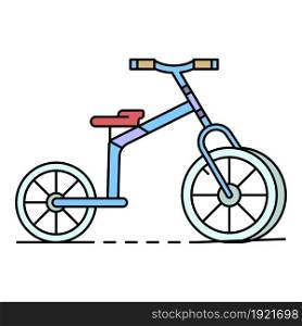 Tricycle icon. Outline tricycle vector icon color flat isolated on white. Tricycle icon color outline vector