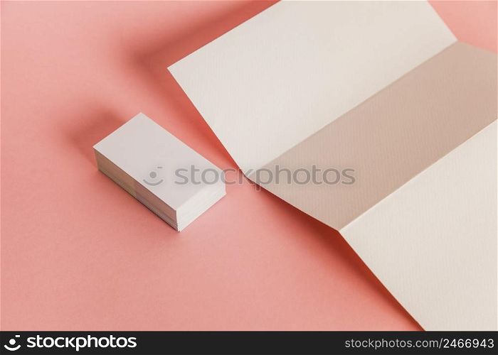 trifold paper stack business cards